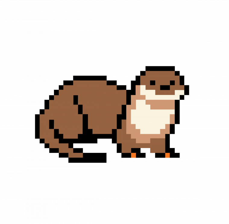 8-bit graphic of a river otter.