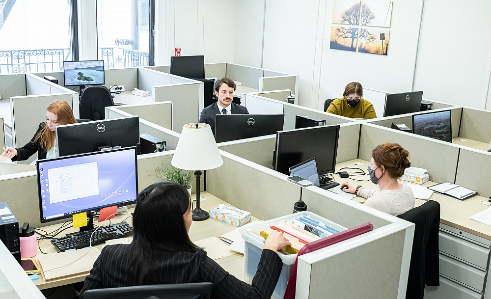 SBLC and LITC students at work 2 Small Business Legal Clinic and Low-Income Tax Clinic students hard at work.