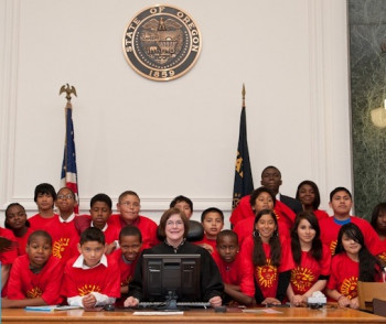 The Law School's annual Summer Law Camp for disadvantaged youth culminates in a mock trial at Mul...