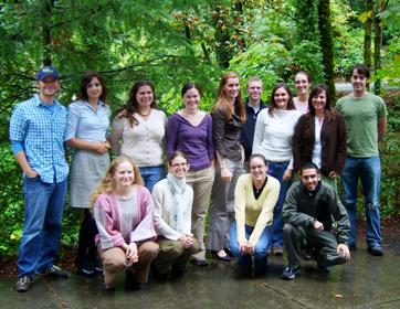 (Front row, left) Katie Strong, Allison Eschel, Lisa Widawsky, Naeem Nuwala, (back row) Drew Kerr, Claire Tonry, Amanda Michael, Brook Br...