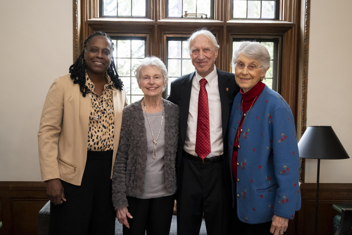 Left to right: President Robin Holmes-Sullivan, Marcia Randall, John Bates and Susan Bates