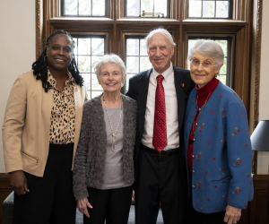 Left to right: President Robin Holmes-Sullivan, Marcia Randall, John Bates and Susan Bates