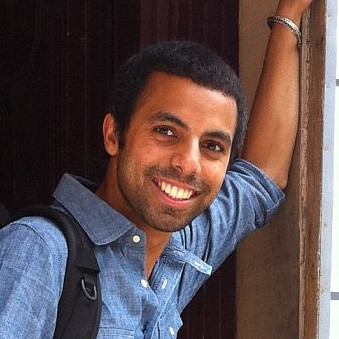 Jason Mohabir in front of his externship site in Delhi