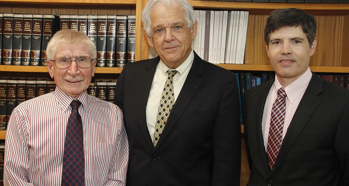 L-R:  Prof. John Grant, Prof. George Bermann, and Prof. George Foster
