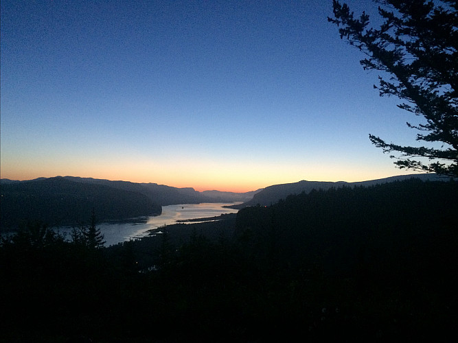 View of the Columbia River at sunset