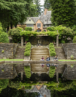 Frank Manor House and the reflecting pond
