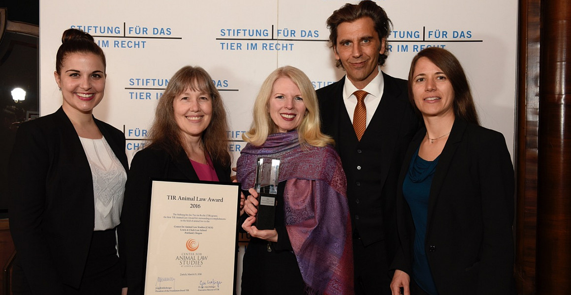 Members of Stiftung für das Tier im Recht (TIR) Christine Künzli, Deputy Director of TIR, Professor Kathy Hessler, Professor Pamela Fra...