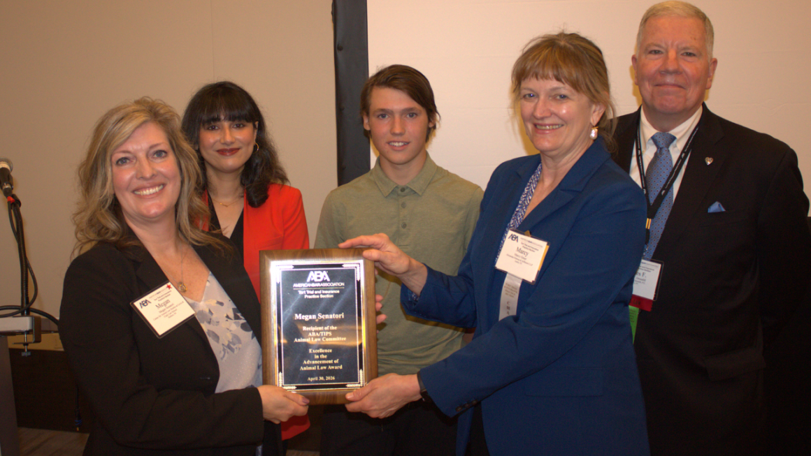 Pictured left to right: Megan Senatori, Hira Jaleel (Lewis & Clark Law School Visiting Assistant Professor), Samuel Senatori (Megan