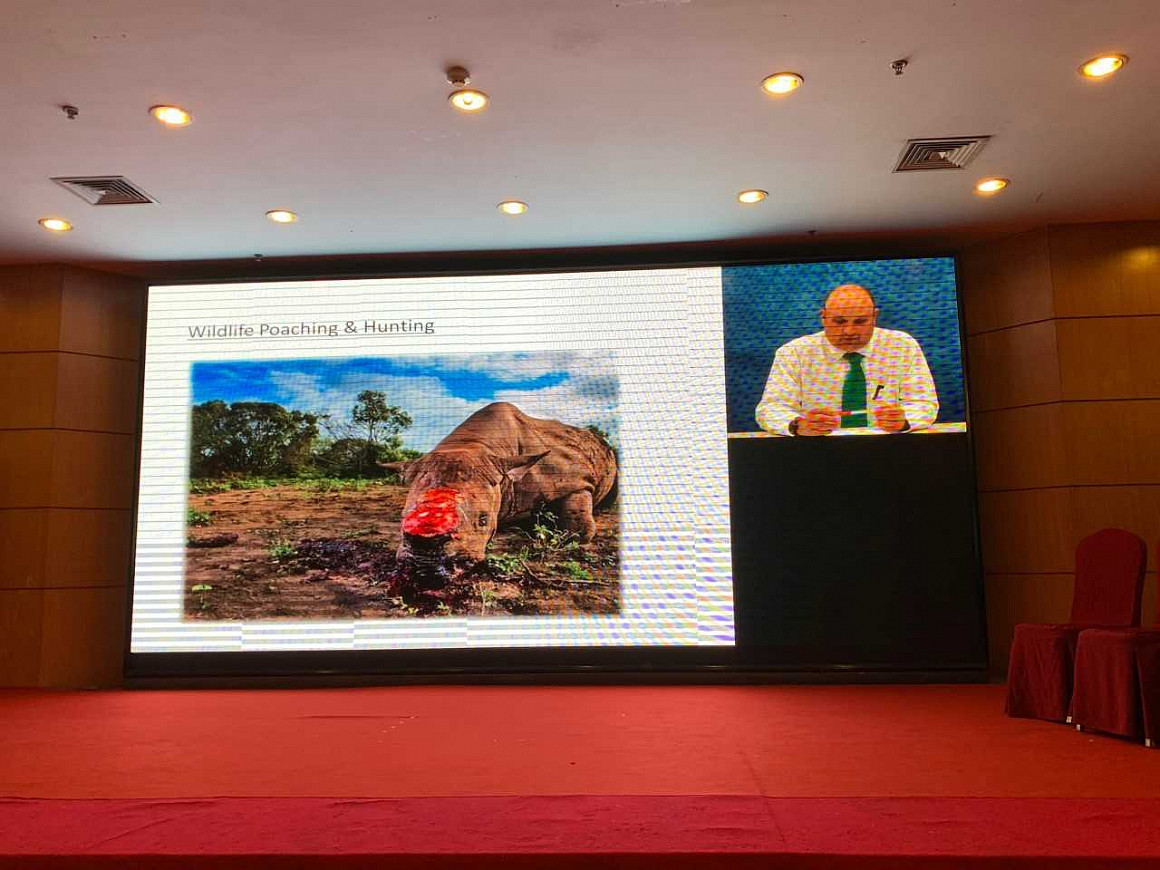 Anthony Gerrans LLM '19, speaking at the 1st China Animal Law Forum.
