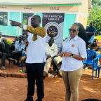 Honorable Joseph Kyofatogabye Kabuye and Judge Gladys Kamasanyu at a community outreach event on April 25th, 2026.