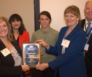 Pictured left to right: Megan Senatori, Hira Jaleel (Lewis & Clark Law School Visiting Assistant Professor), Samuel Senatori (Megan