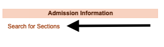 WebAdvisor Screen Shot: Search for Section