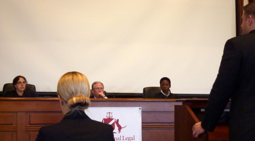 Joseph Grant (Florida Coastal) presents his oral argument to the judges.