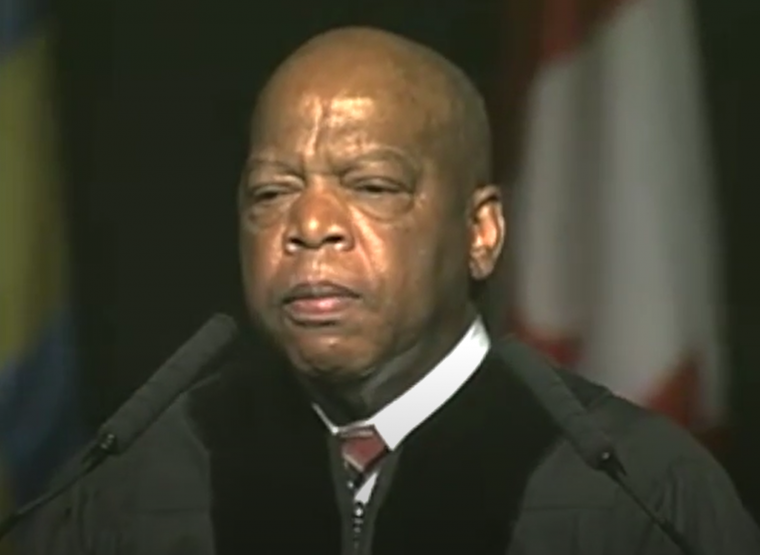 Congressman John Lewis, giving the commencement address at Lewis & Clark Law School in 2008.
