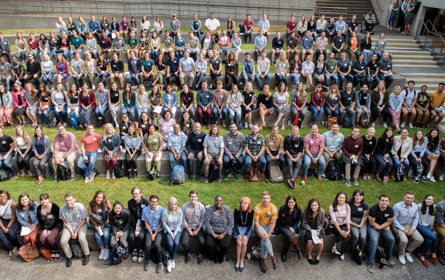 The 2019 incoming class gathered in the amphitheatre for their first day of law school.