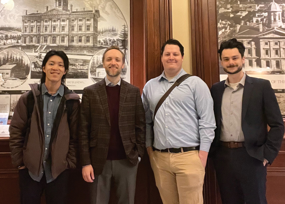 WRLC attorneys with law students (L to R) Ben Beckman '25, Aaron Bruner '13, Nathan Newberry '25, and Derek Gauthier '18.