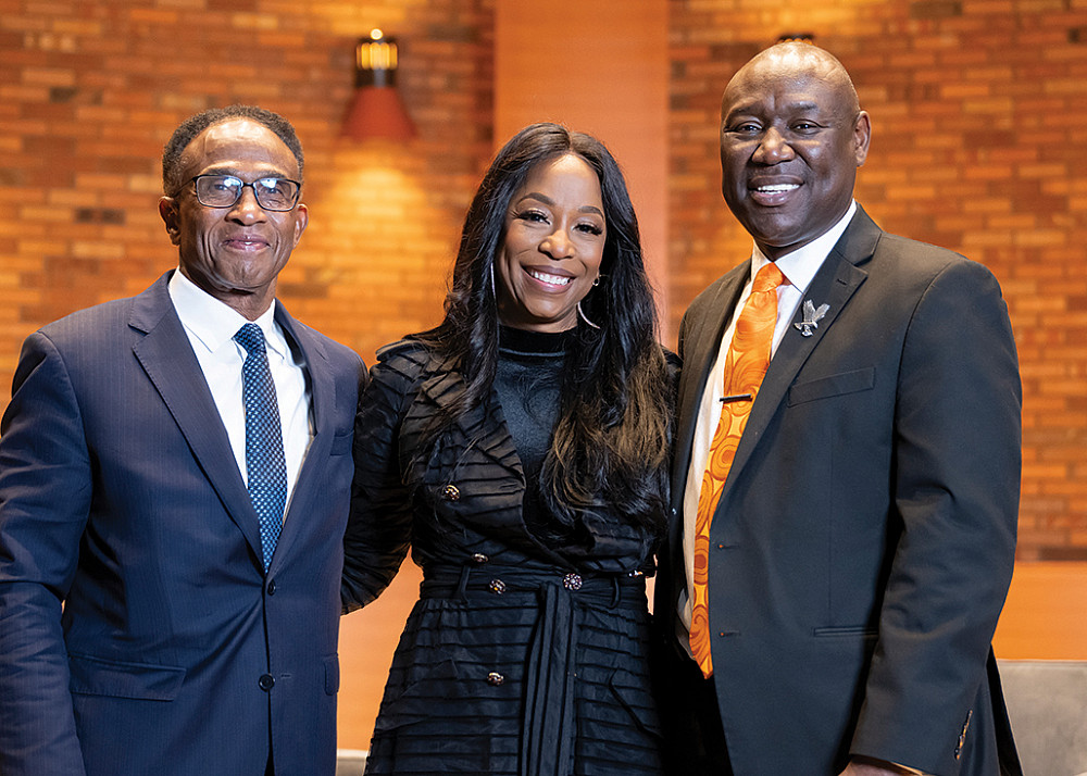 (L to R) Lee Matthews and Jacqueline Alexander with Ben Crump at the lecture.