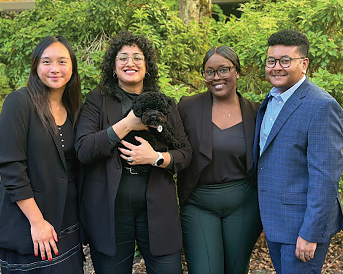 (L-R) Tracey Nguyen, Amarit Ubhi (holding Westley McCormack), Victoria Minnieweather,and Jade Miller.