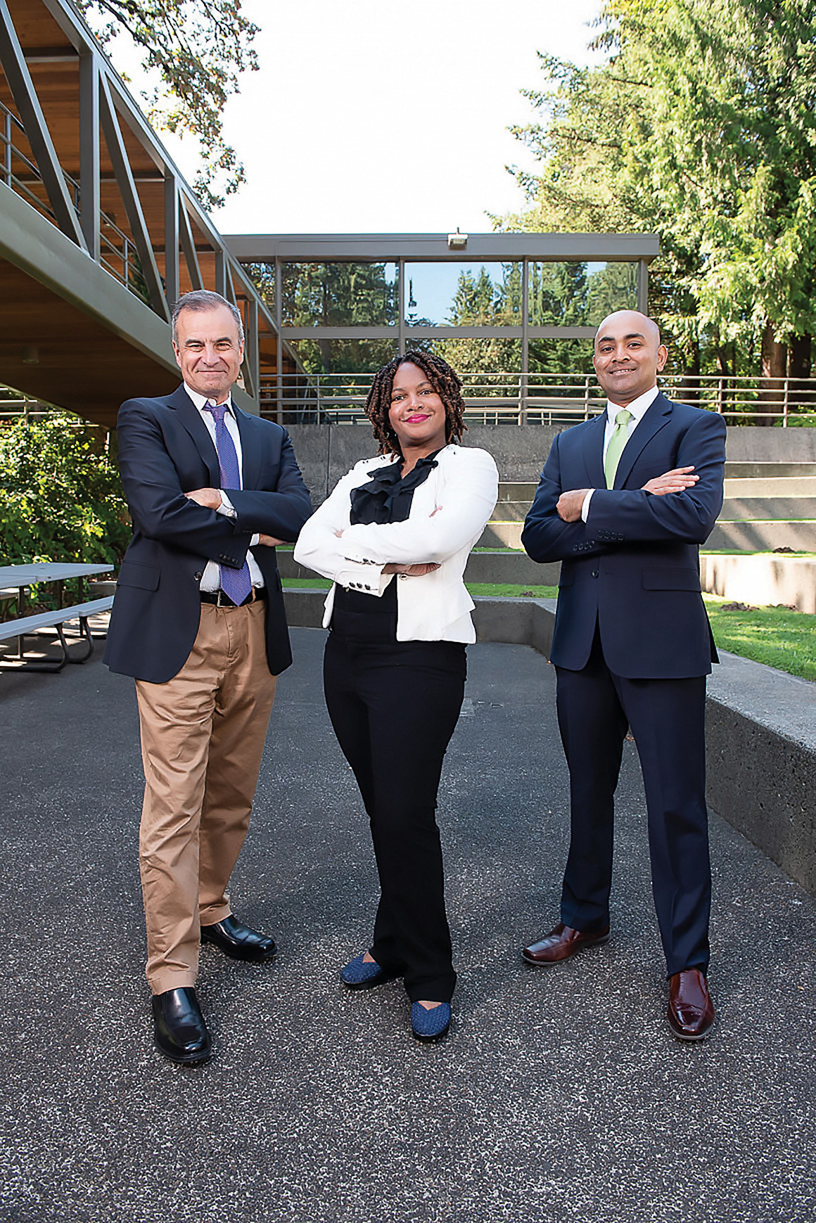 L to R: Professors Charlie Martel, Michele Okoh, and Tabrez Ebrahim.