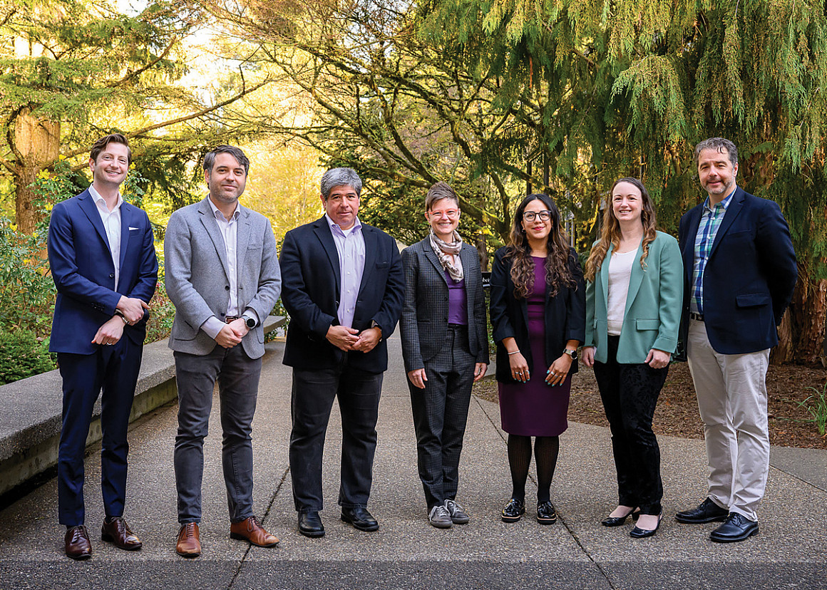 (L to R) Sean Lyness, Daniel Walters, Cliff Villa, Emily Hammond, Camila Bustos, Sharon Jacobs, and Patrick Jacobi.