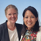 Professor Erica Lyman '06 (L) and Renee Gift '09 in Bonn, Germany.