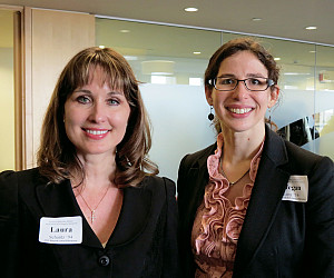 Harpole Attorney Award winner Laura Schantz '94 and Joyce Anne Harpole  Memorial Scholarship recipient Megan Lang '16