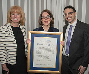 Dean Jennifer Johnson, Gov. Kate Brown '85, and Josh Goldberg