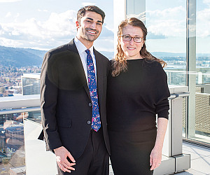 Amitav Kamani '24 and Beth Englander