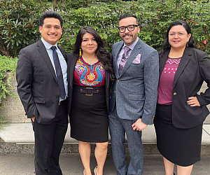 L to R: Jose Garcia-Fuerte '23, Alyne Sanchez '22, Diego Gutiérrez '21, and Karla Márquez de Gaab '23.