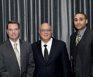 Holly Rudolph '10, president of the Recent Graduate Council; Dean Robert Klonoff; the Hon. Michael McShane '88; the Hon. Michael Simon; R...