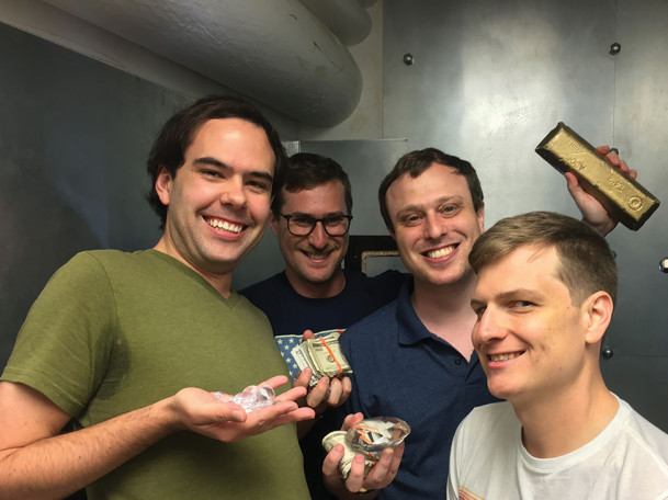 David, second from the right, at an ?escape room? in Chicago.