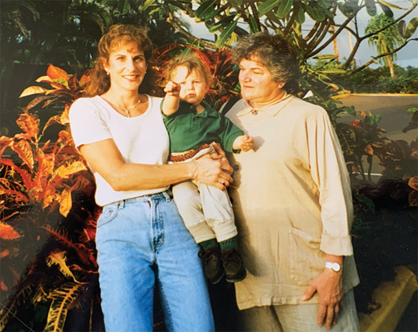 Left to right: Jo Zucker ?88; her son Nicky Blumm, JDCandidate ?22; and her mother, Linda Zucker ...