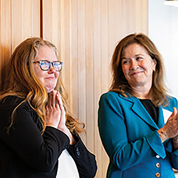 Professor Erica Lyman and Dean Alicia Ouellette.