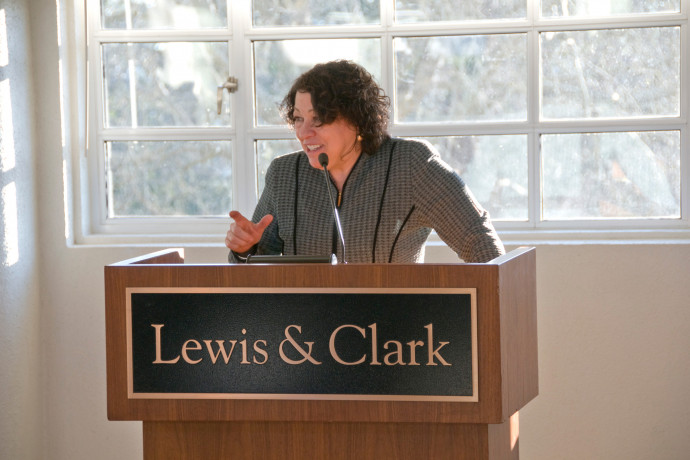 U.S. Supreme Court Justice Sonia Sotomayor speaks to an assembly of Lewis & Clark faculty.