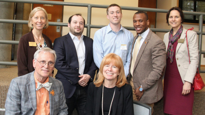 Top row, from left: Janice Weis (associate dean and director of the Environmental, Natural Resour...