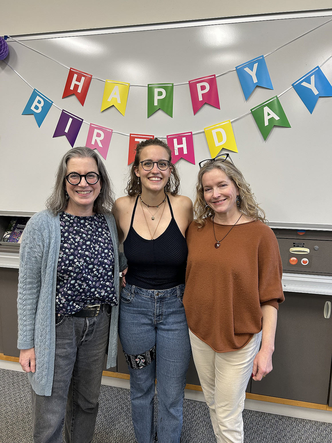 Our German professors and language assistant celebrating the new German minor