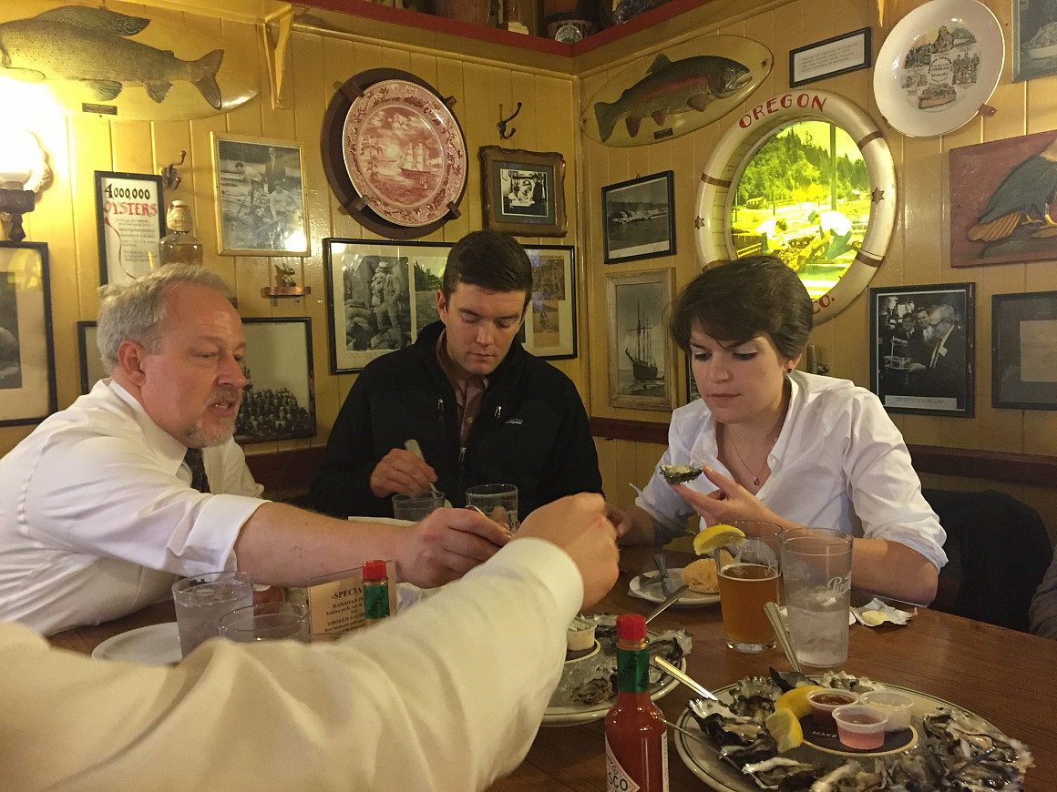 As per tradition, a hungry litigation crew goes out for Oysters after their PI win.