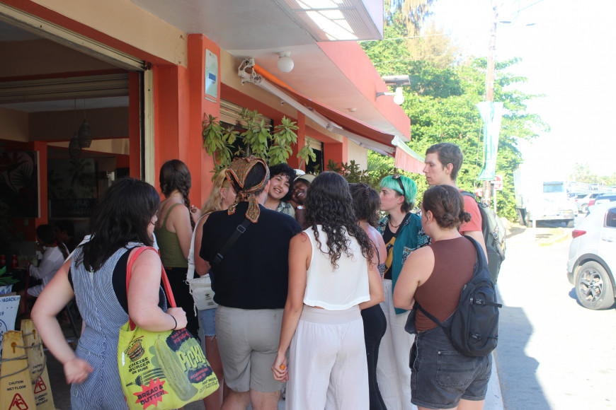The Alt Break team gathers in Luquillo on their last night in Puerto Rico.