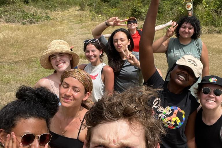 Volunteers take a post-project walk around a natural preserve in Yabucoa.
