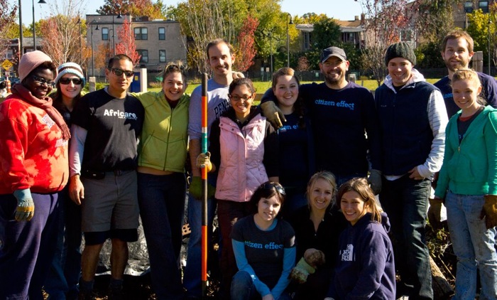 Clair Cummings ('11) and other volunteers work to produce healthy food within city limits.