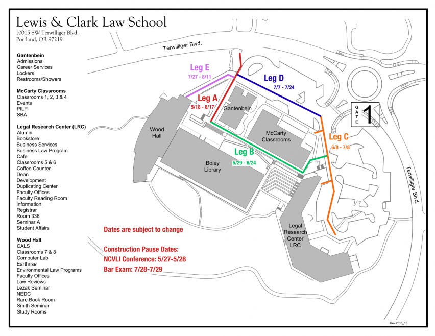 Updated Campus Map Construction timeline