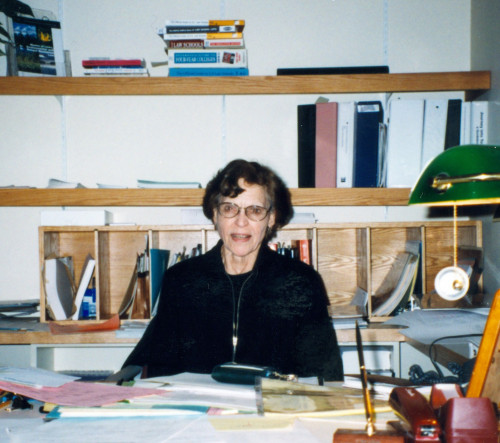 Director of Law Admissions Paula Roucka takes a brief break from her work, 1999.