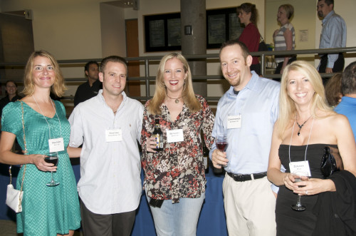 Members of the Class of 2001 relax at their 10th reunion.