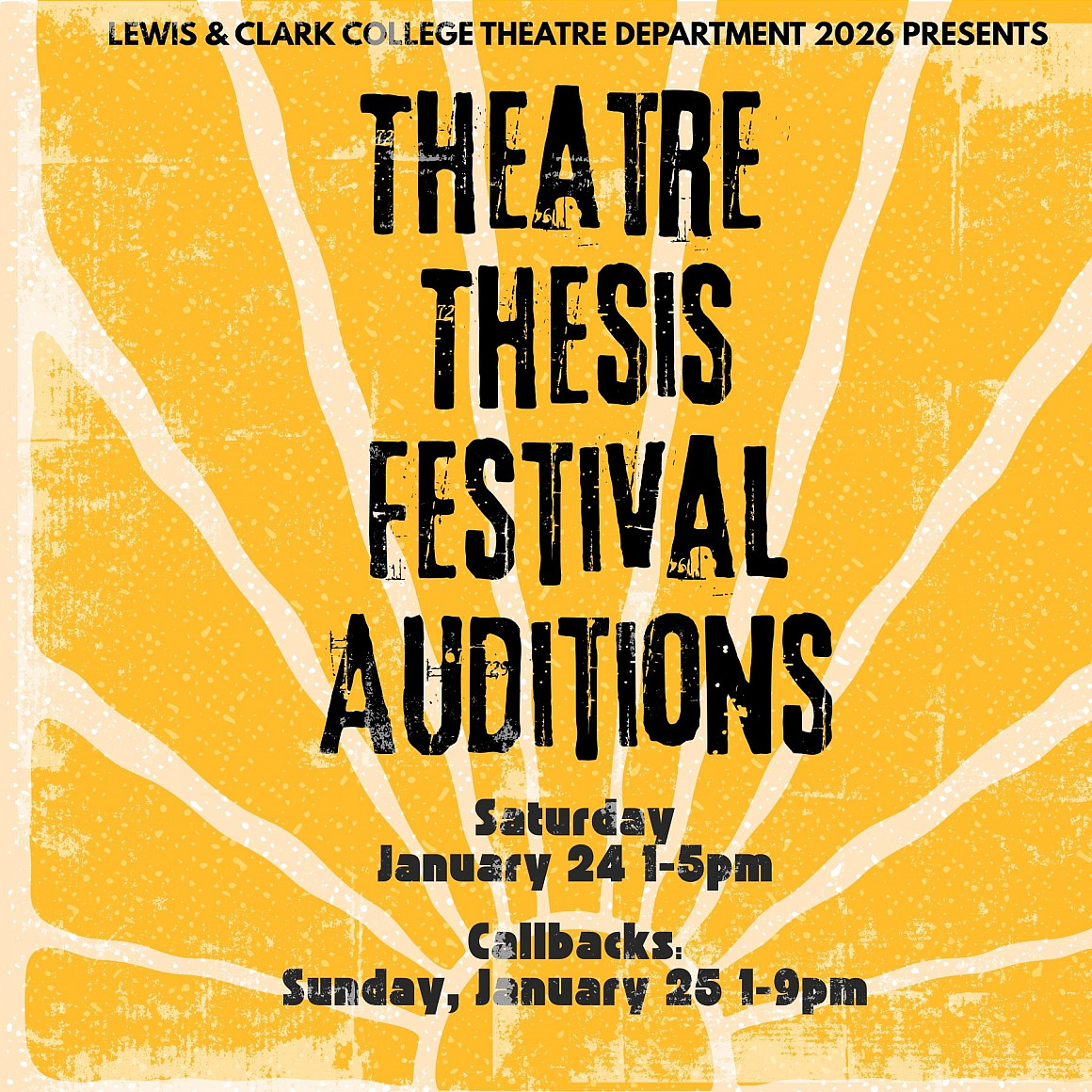 Theatre Thesis Festival Auditions Spring 2026