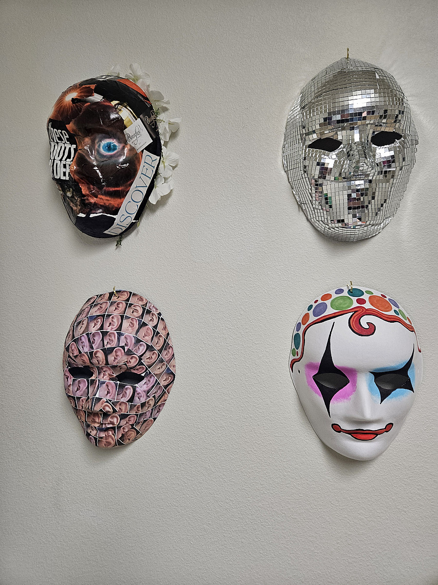 Each mask symbolizes internal and external experiences I have encountered as an autistic future Art Therapist.