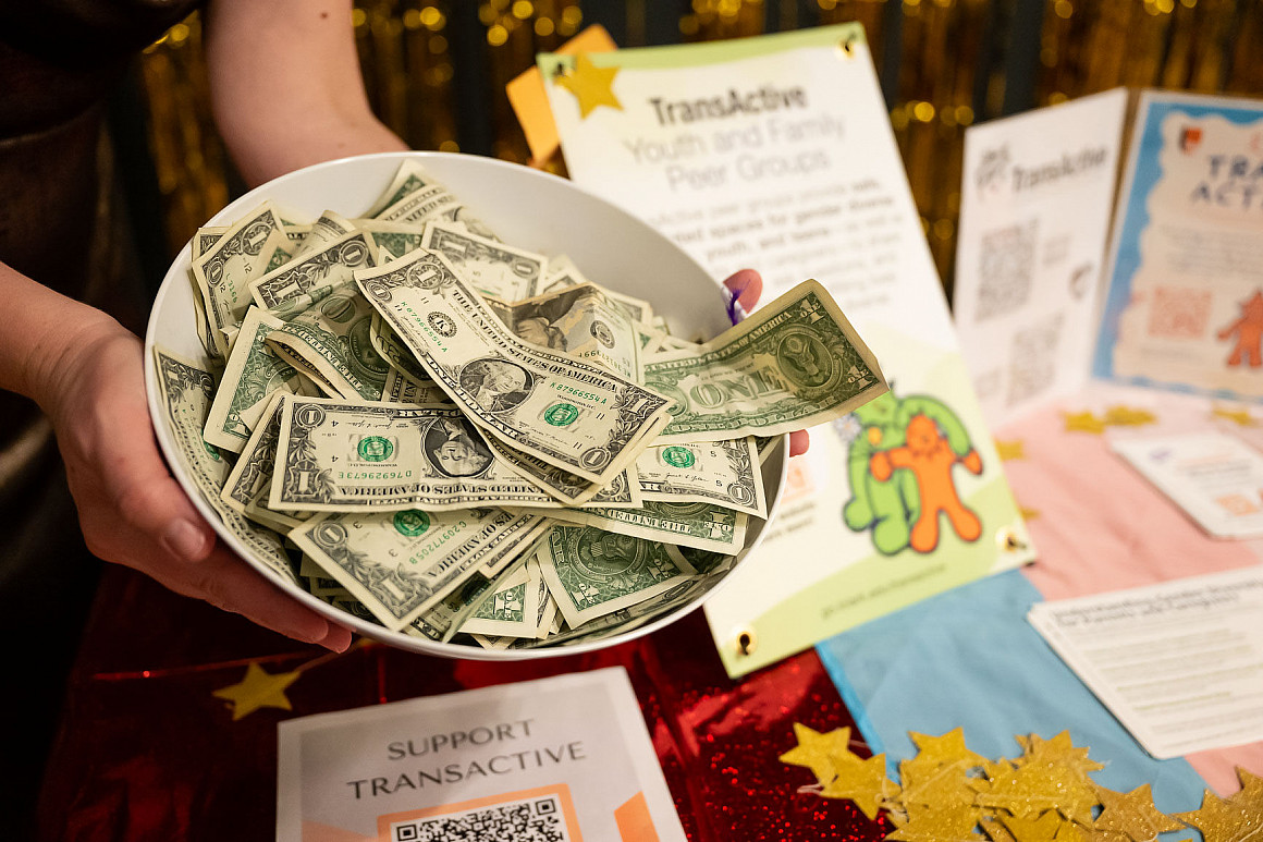 Photo of a bowl full of dollars.