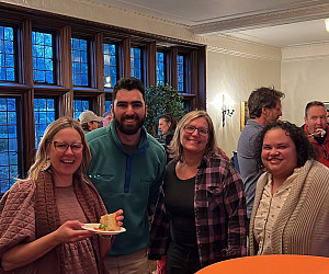 Employees gather for Thirsty Thursday at the Manor House