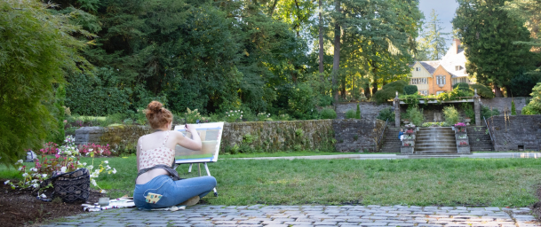 Student artist at Lewis & Clark