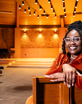 International affairs major and political economy minor Michèe has found family in her track and field and cheer and step teammates.