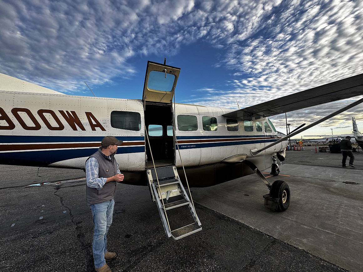 The bush plane that Collins took to the Arctic Village.